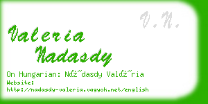 valeria nadasdy business card